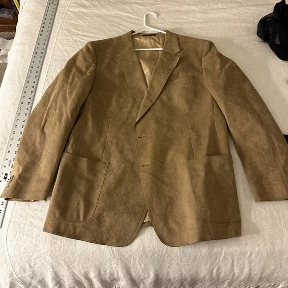 Vintage The Academy Award Clothes Halston Suede Sports Coat Blazer Jacket Sz Xl
